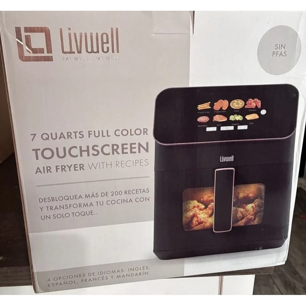 Livwell 7 Quart Full Color Touchscreen Air Fryer Model LWFT2TFTG